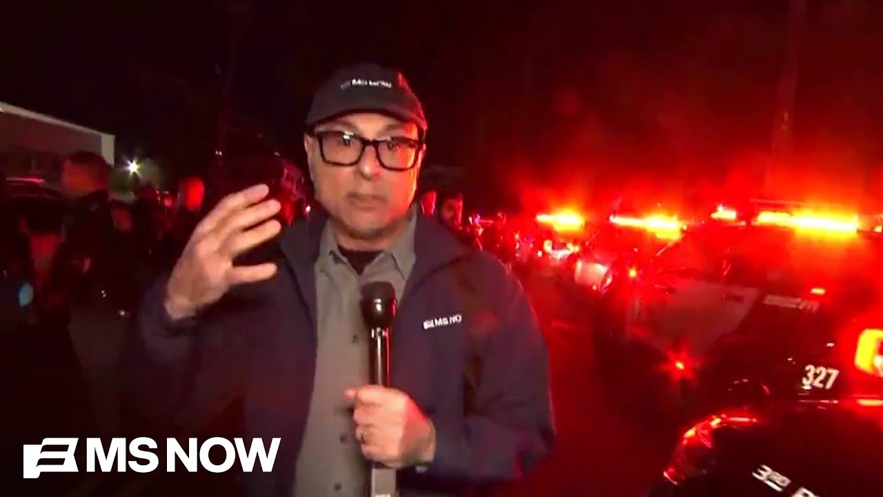 Ali Velshi escorted away by police as he reports on protest outside NJ ICE facility
