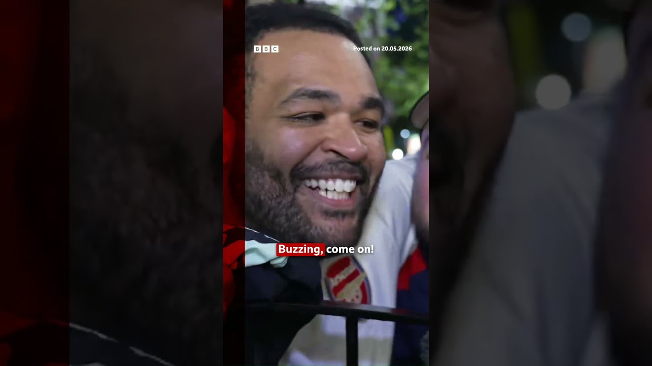Arsenal fans were in party mode after winning their first Premier League title in 22 years. #BBCNews