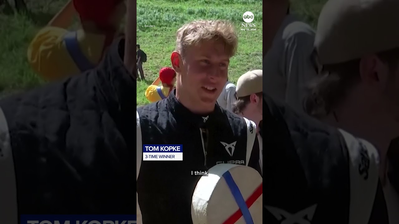 Brave runners take on the Britain’s famous cheese-rolling race