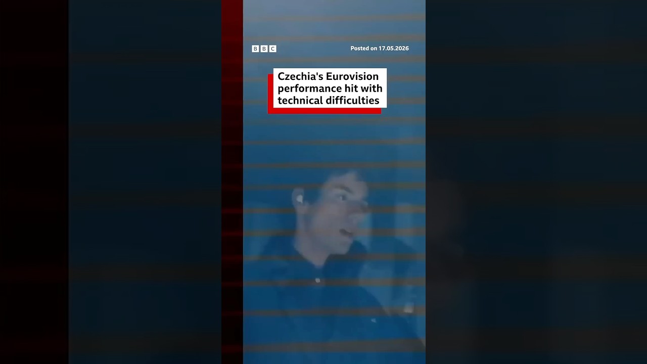 Czechia’s Eurovision performance hit with technical difficulties. #DanielZizka #BBCNews