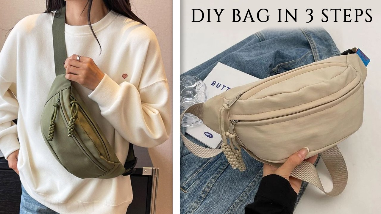 DIY Crossbody Belt Bag Tutorial ✂️ How to Sew a Sling Bum Bag Fanny Pack ✅PATTERN