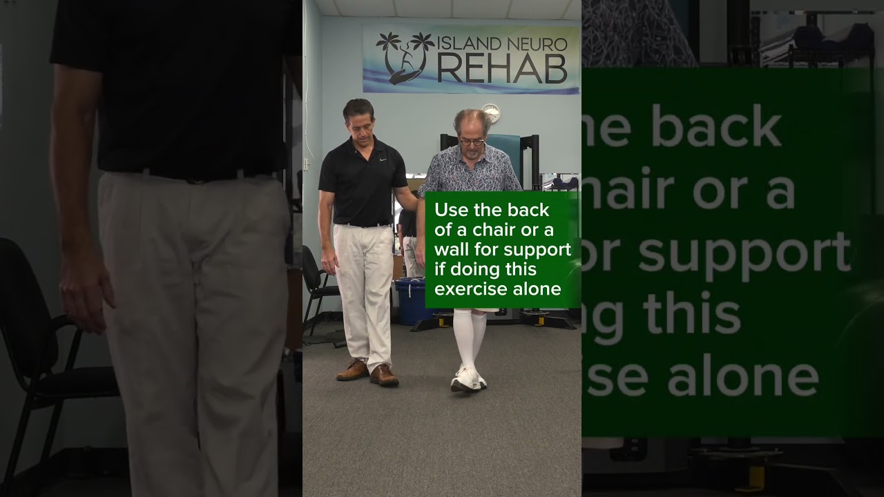 Easy balance exercise to fixed your walking stance! #seniorfitness #physicaltherapy #physio #elderly