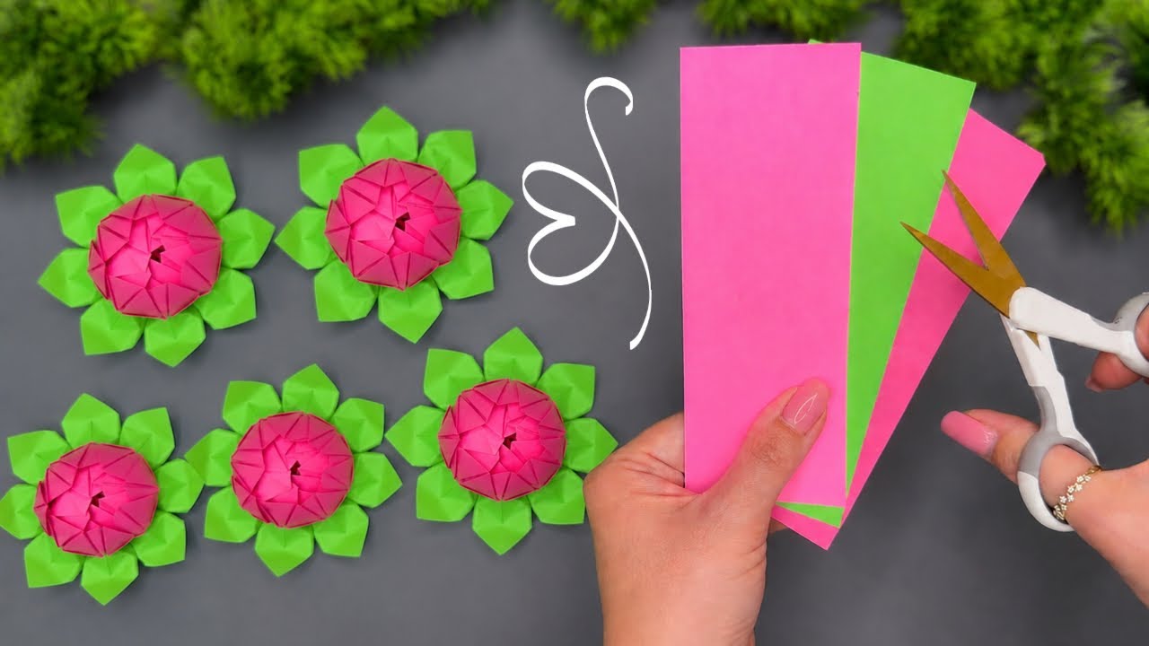 Easy Origami Lotus Flowers 🌸 Beautiful Paper Craft Ideas for Home Decor