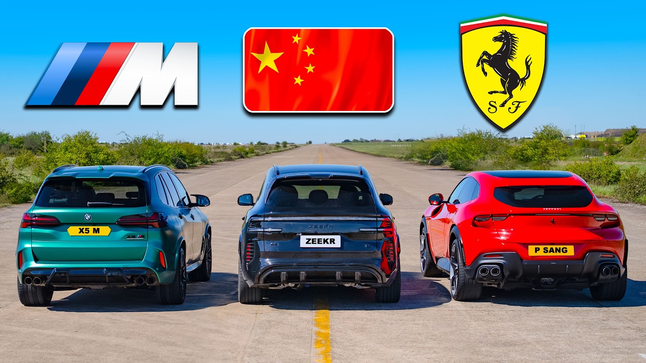 Ferrari Purosangue v BMW X5 M v China’s CRAZIEST SUV: DRAG RACE