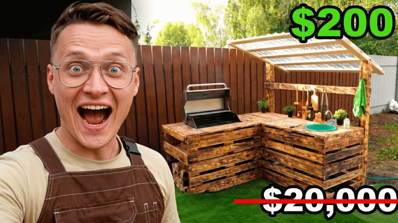 He Built a $20,000 Luxury Outdoor Kitchen 🤯🔥