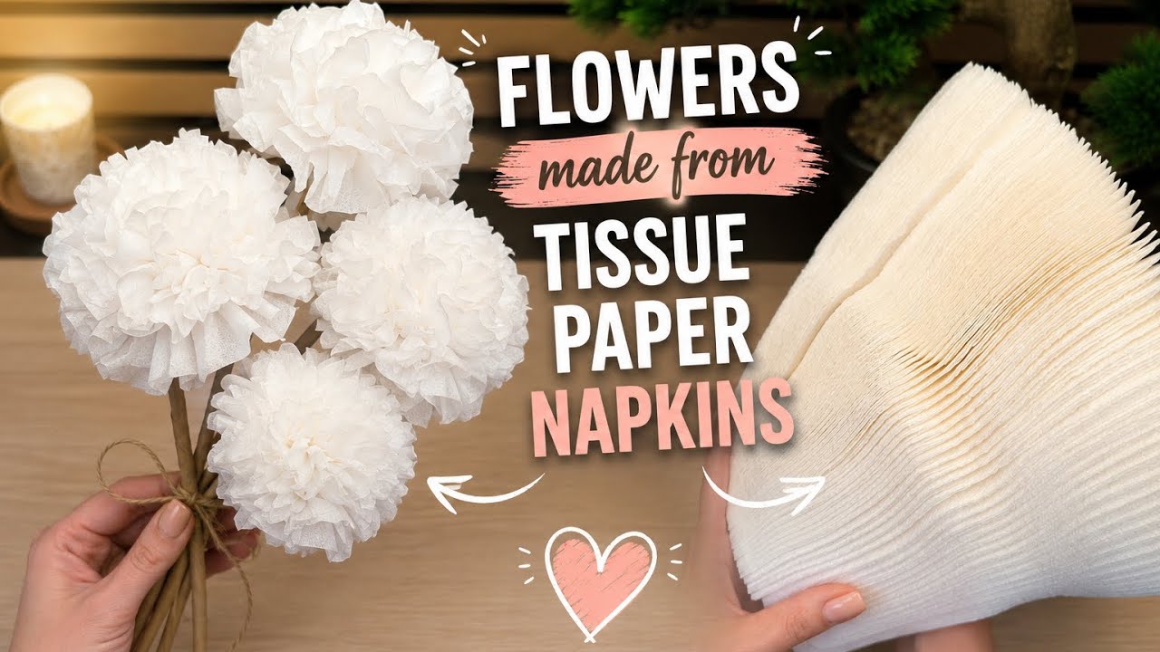 How to make Easy Tissue Paper Flowers  DIY Paper Craft Tutorial