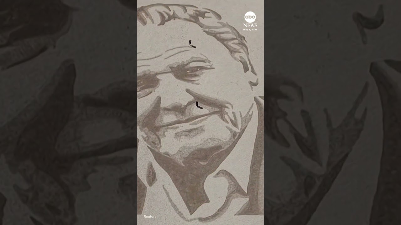 Huge sand painting marks 100th birthday of famed natural historian David Attenborough