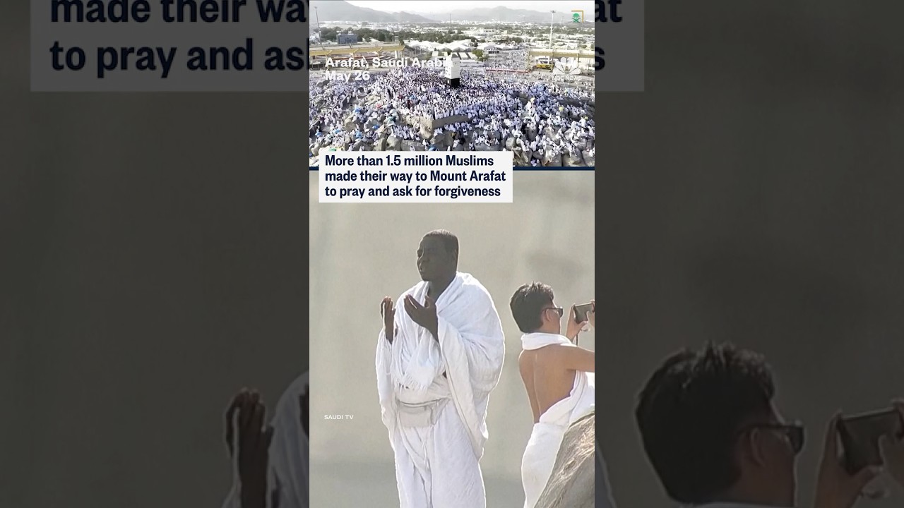More than 1.5 million Muslims made their way to Mount Arafat to pray and ask for forgiveness