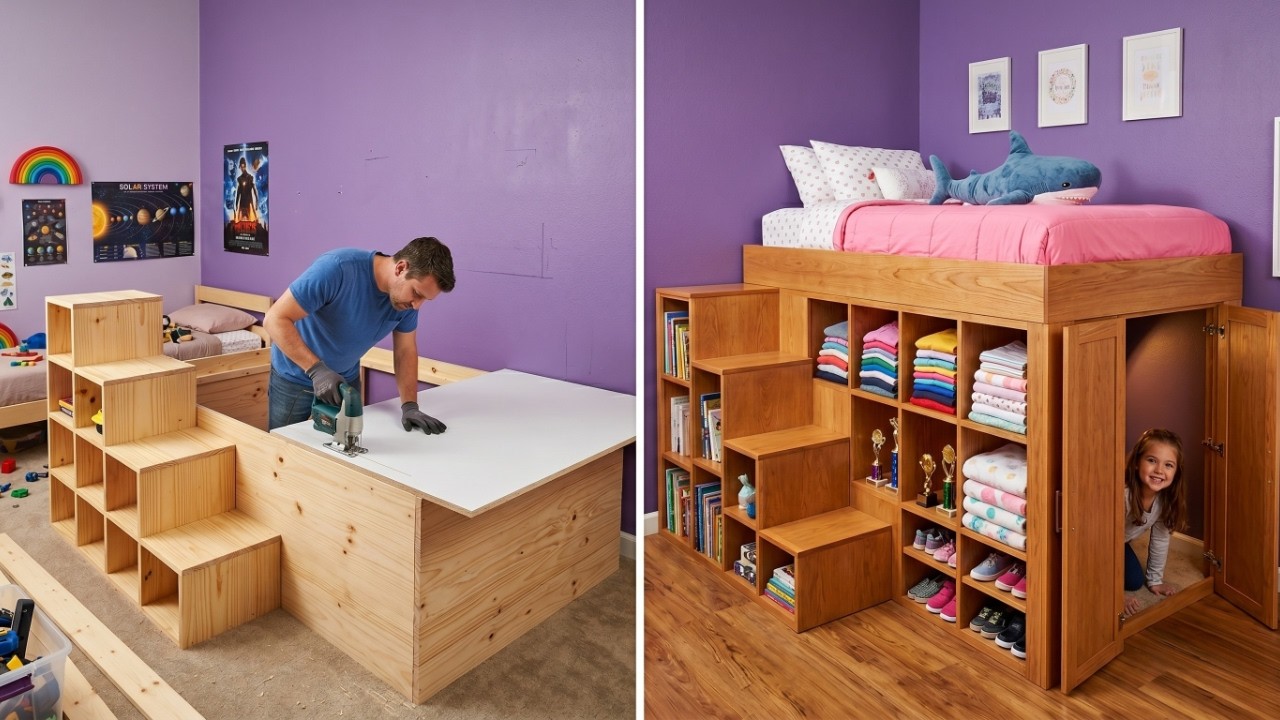 Parents Created an Amazing Secret Space Inside a Bed 🤯✨