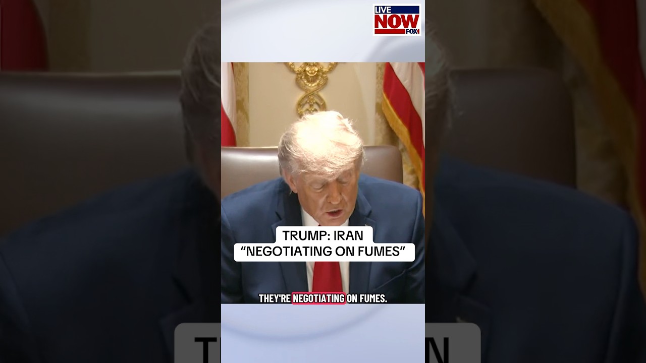 President Trump gives an update on talks with Iran during a cabinet meeting at the White House.