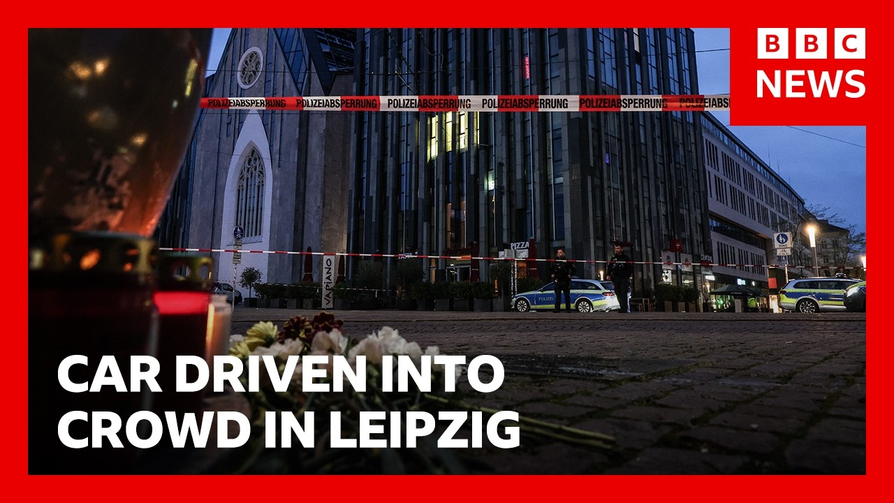 Two killed and many injured after car driven into crowd in German city of Leipzig | BBC News