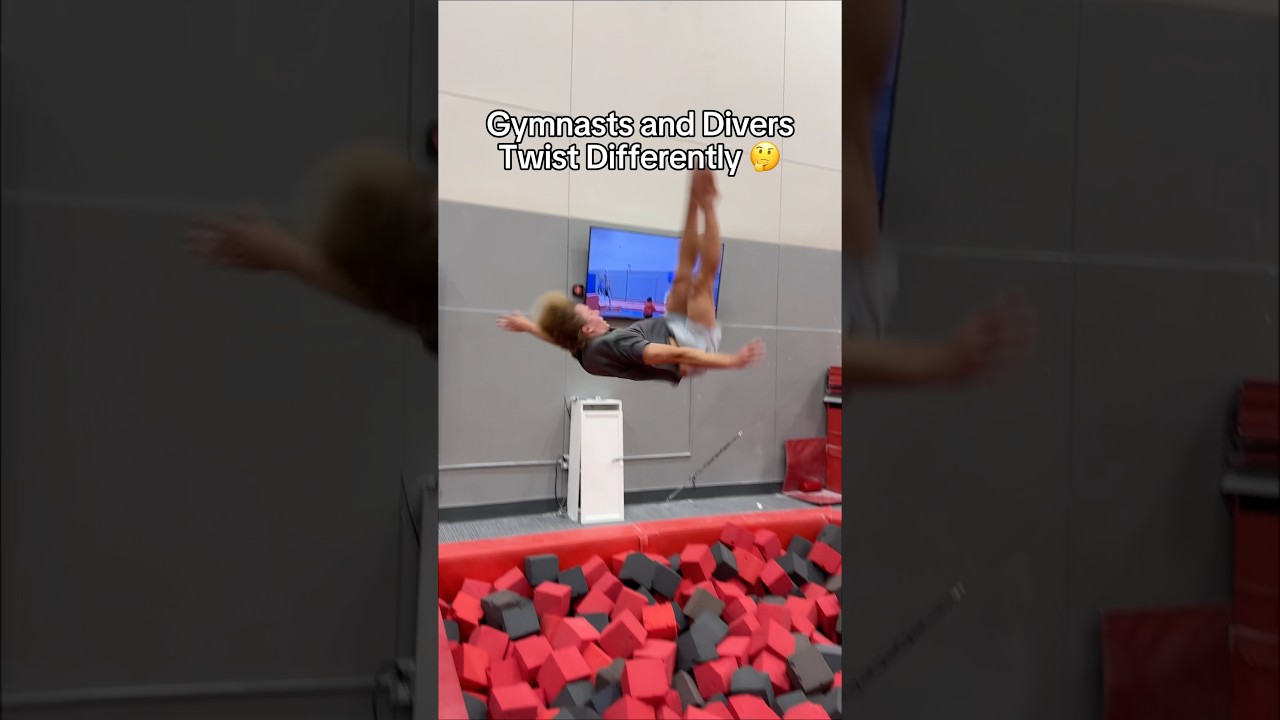 Why gymnasts and divers twist differently 😳 #gymnastics #gymnasts #sports #sport  #diver #dive