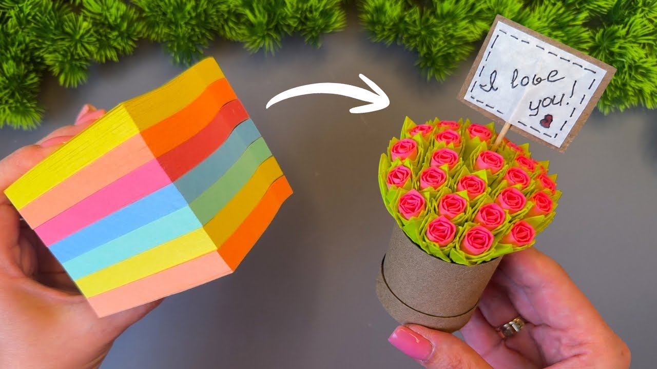 WOW! DIY Bouquet from Sticky Notes 🌸 Easy Mother’s Day Gift Idea
