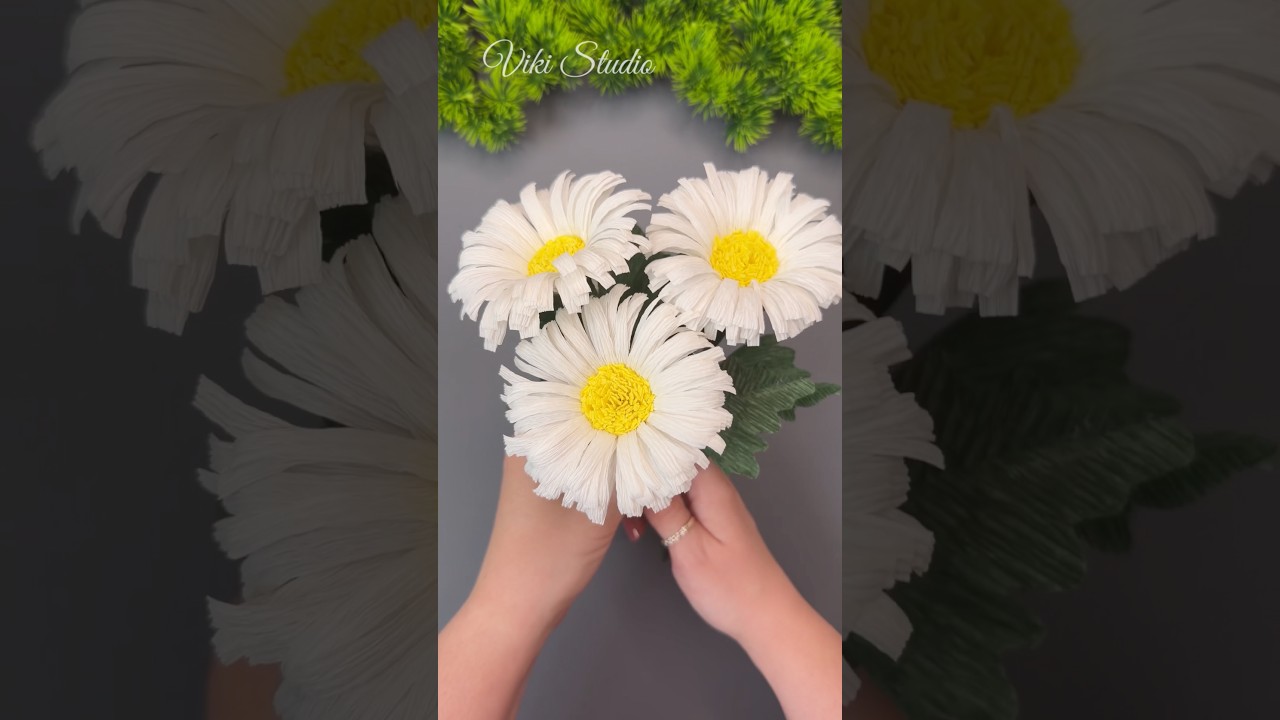 WOW! Realistic Daisy Bouquet from Crepe Paper 🌼 Easy DIY Flower Tutorial | Mother’s Day Gift Idea
