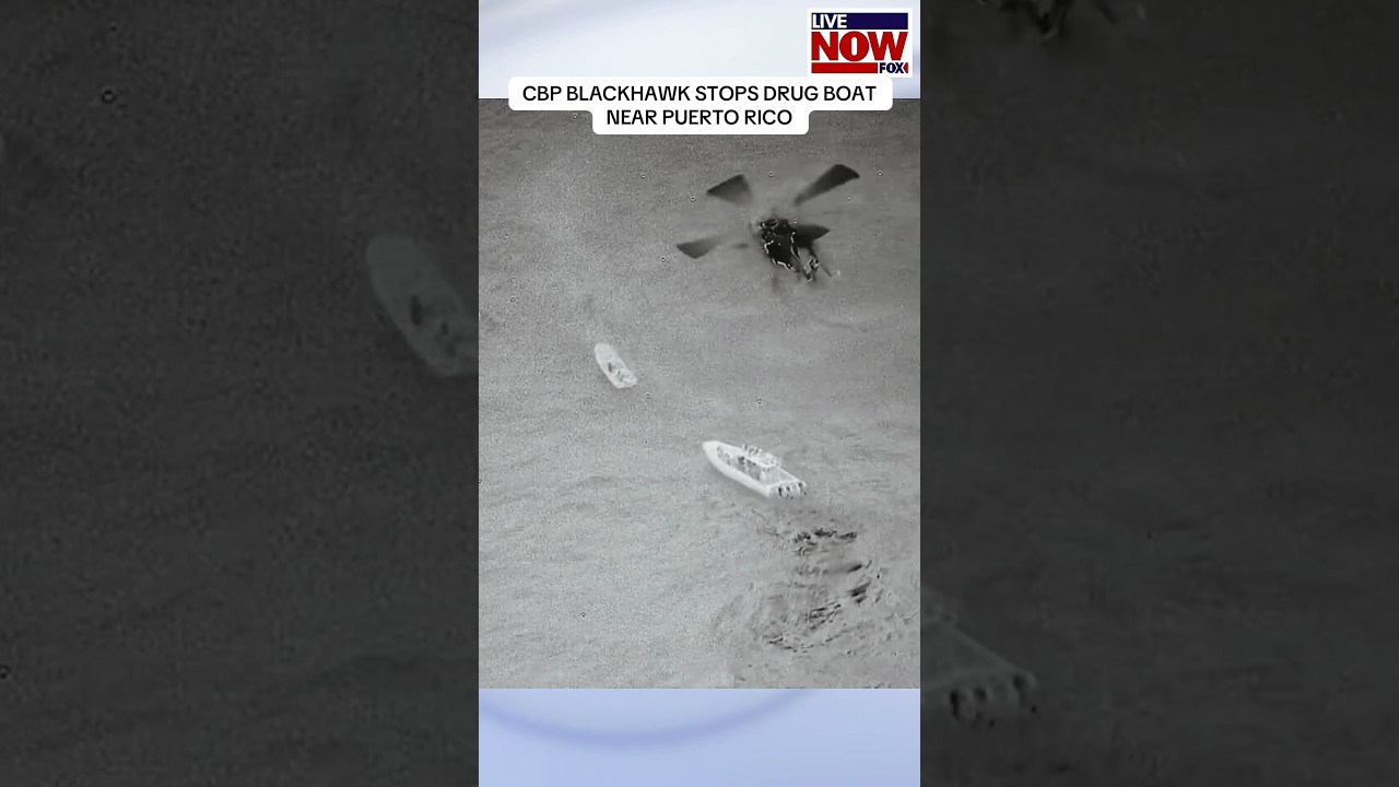 A CBP Blackhawk ends a drug boat pursuit near Puerto Rico, seizing nearly 400 lbs. of cocaine. #news
