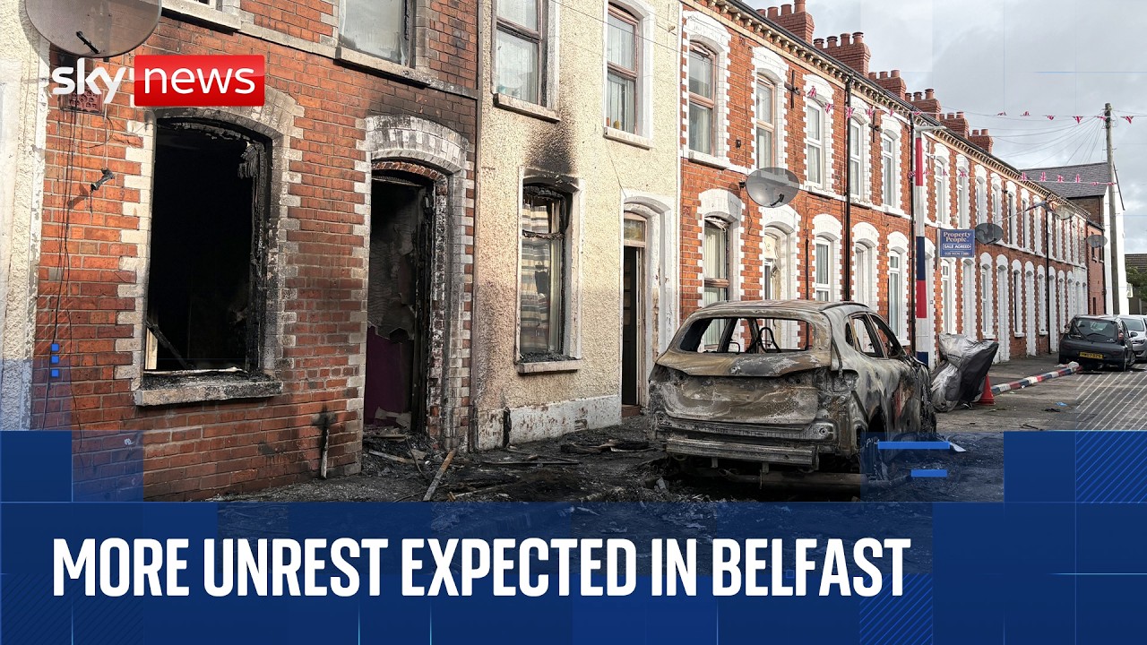 Aftermath of violent protests in Belfast following knife attack
