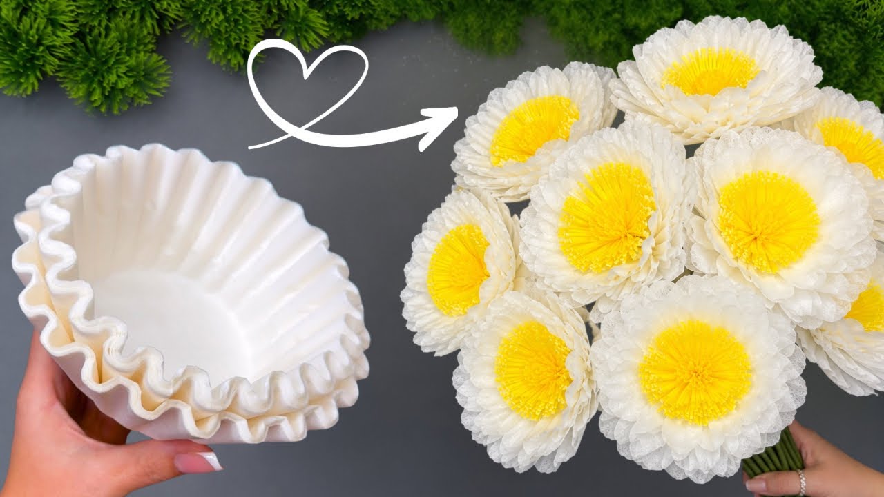 Beautiful Giant Flowers from Coffee Filters & Cupcake Liners 🌼