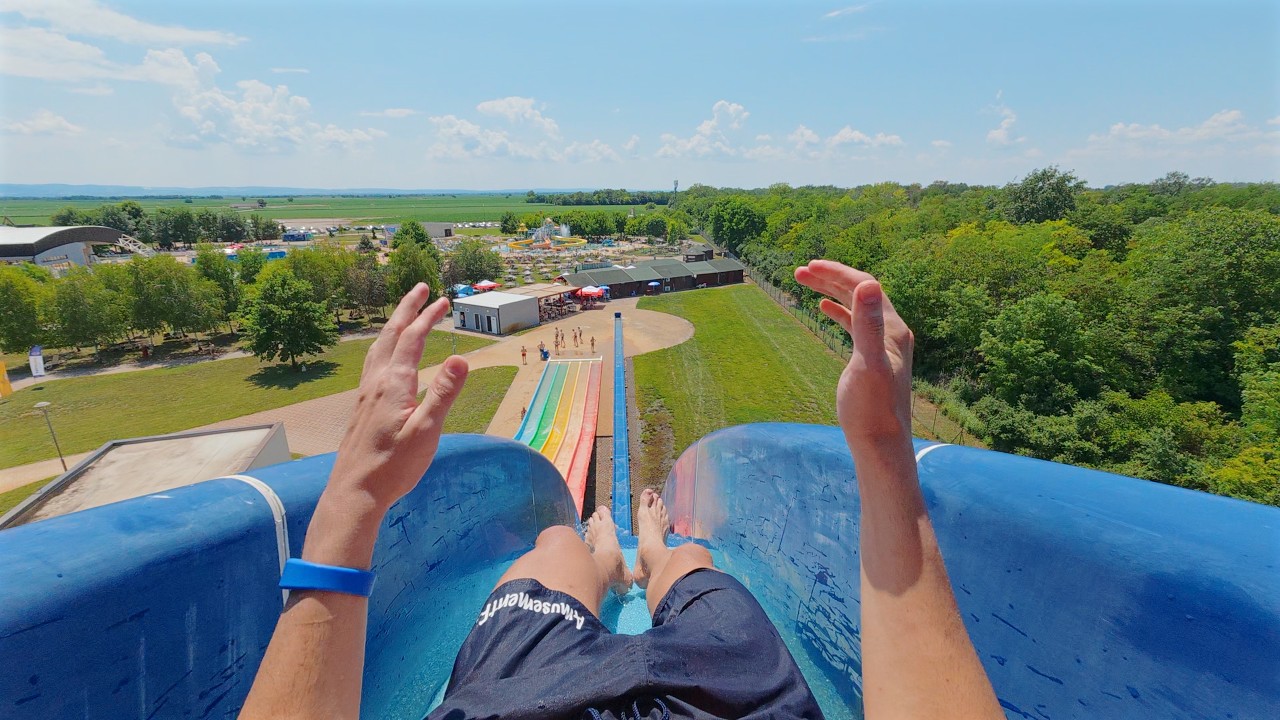 Blue Kamikaze Slide at Petroland Aquapark 🇷🇸
