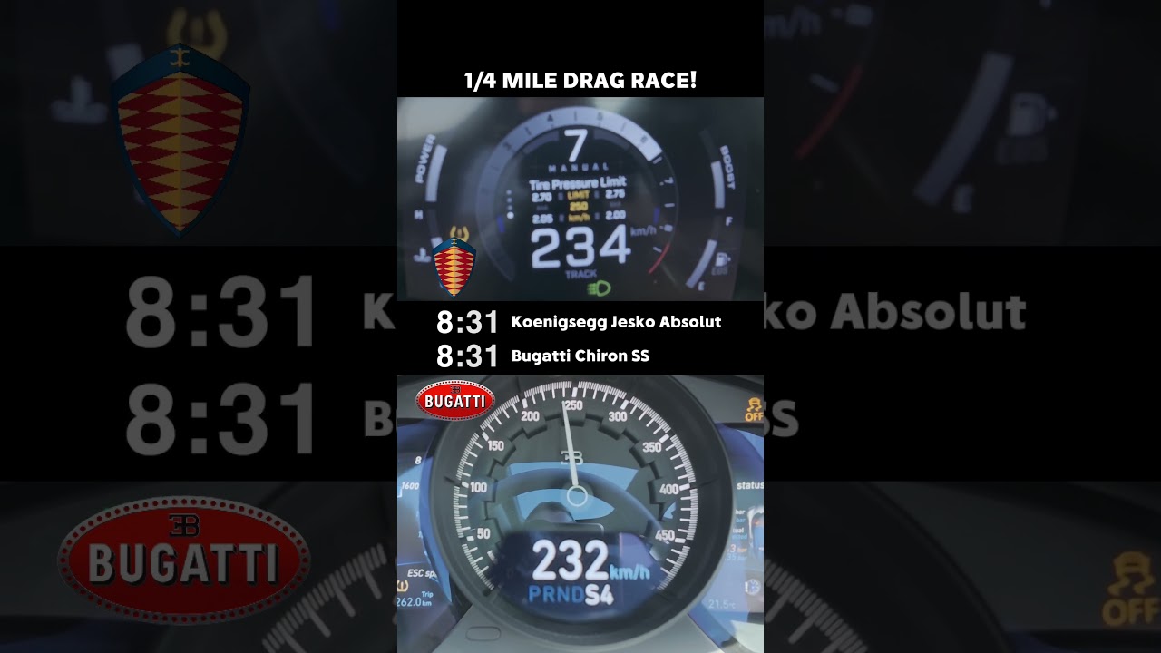 Bugatti v Koenigsegg: DIAL DRAG RACE
