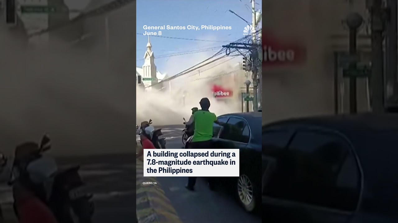 Building collapses during strong Philippines earthquake