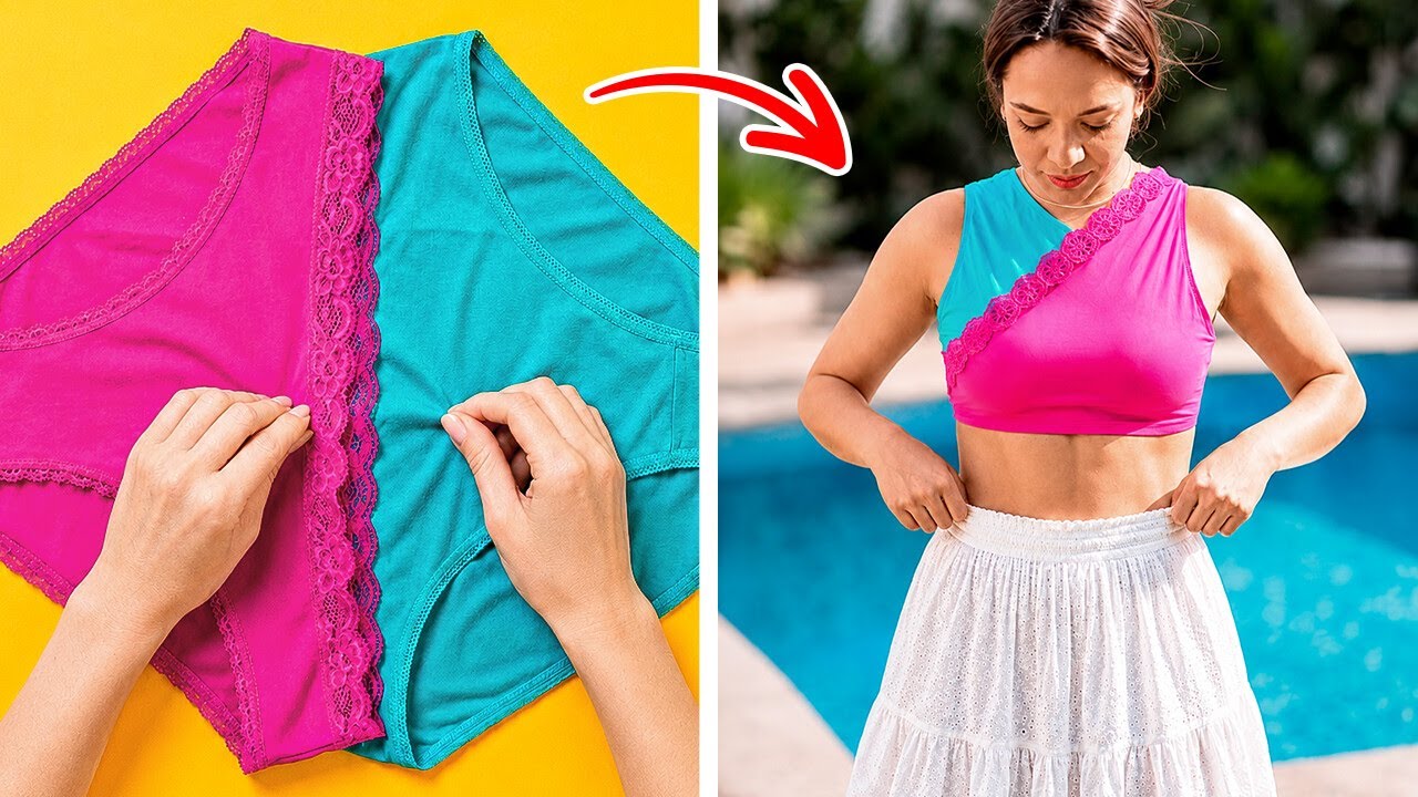 Creative Ways to Revive Old underwear and clothes for a stylish summer ✂️✨