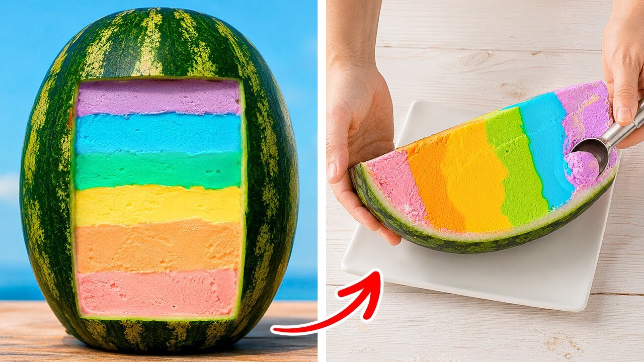 DIY WATERMELON ICE CREAM🍦🍉 Summer Desserts to enjoy 🏝️