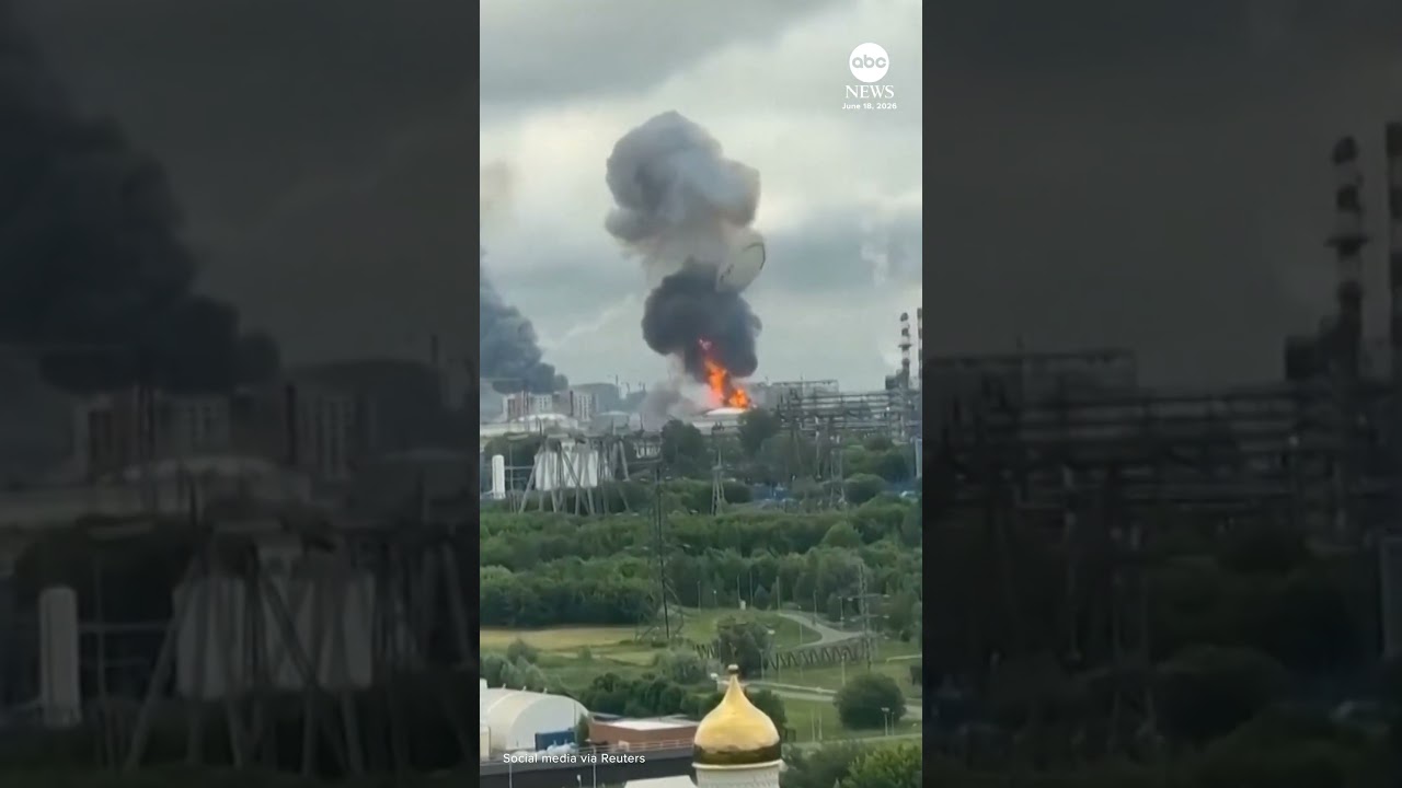 Fuel storage tank’s lid blown off as Moscow refinery targeted by Ukraine