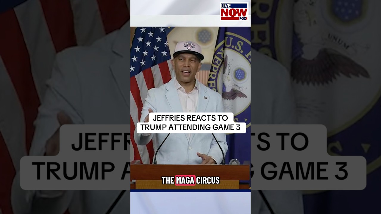 Hakeem Jeffries questions President Trump’s Knicks fanhood. #news #trump #finals
