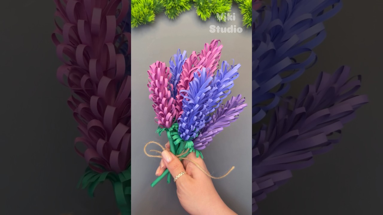 How to Make Paper Lavender Flowers ✂️ Easy DIY Bouquet #DIY #giftideas #paperflower #shorts