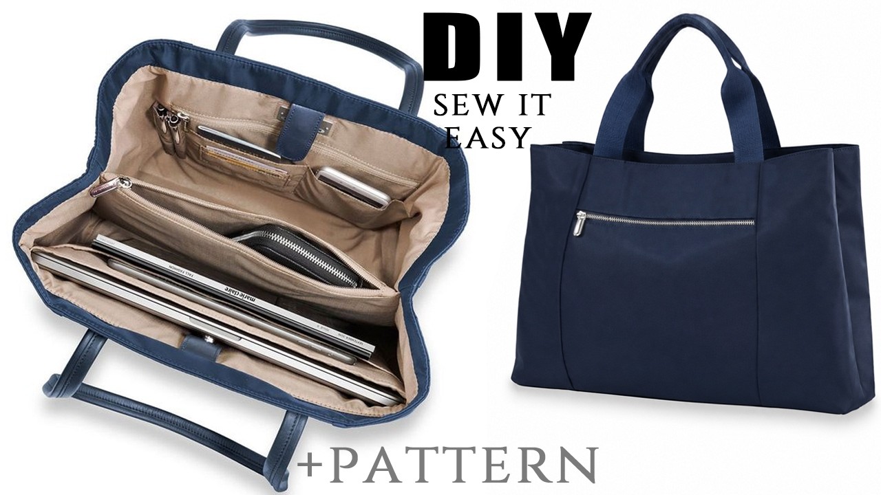 😍How to Sew TOTE Bag with Organizer Insert  Easy Canvas Tote Bag Sewing for Beginner +PATTERN