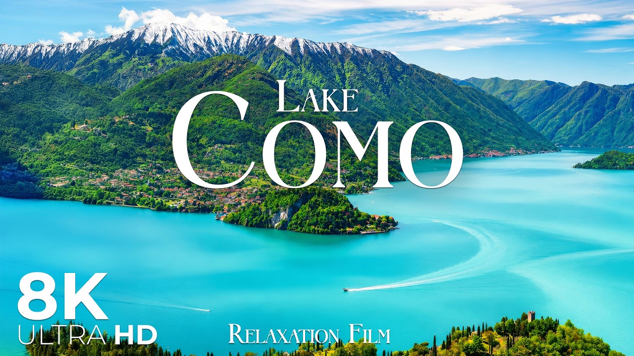 Lake Como 8K • Italy Nature Relaxation Film with Peaceful Meditation Music