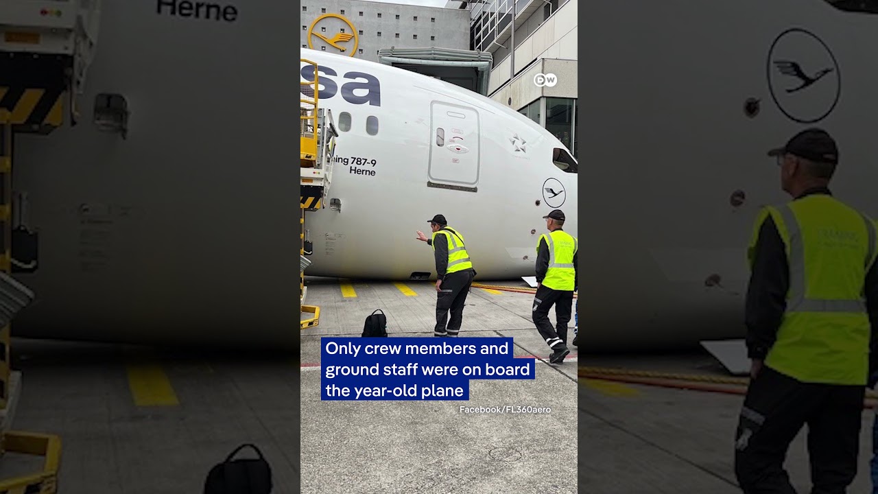 Lufthansa employees injured after Boeing 787’s nose landing gear collapses | DW News