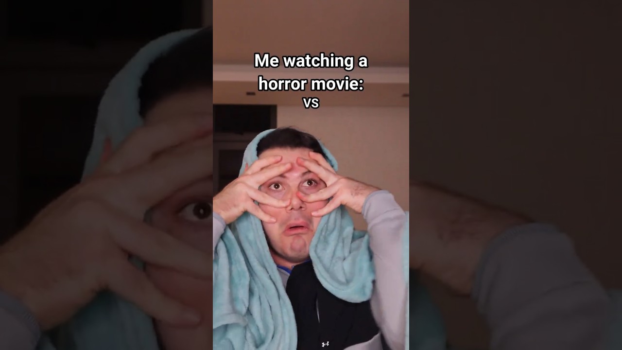 Me Watching A Horror Movie VS My Mom Watching A Horror Movie.