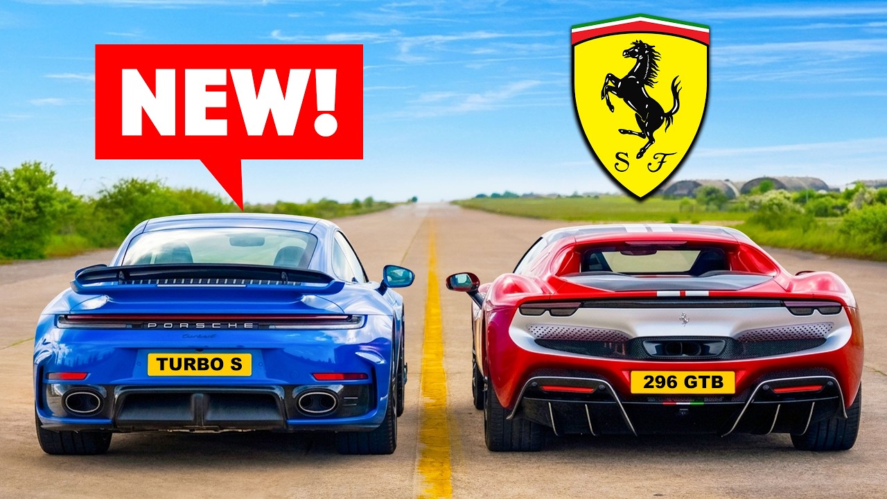 New 911 Turbo S vs Ferrari 296: DRAG RACE