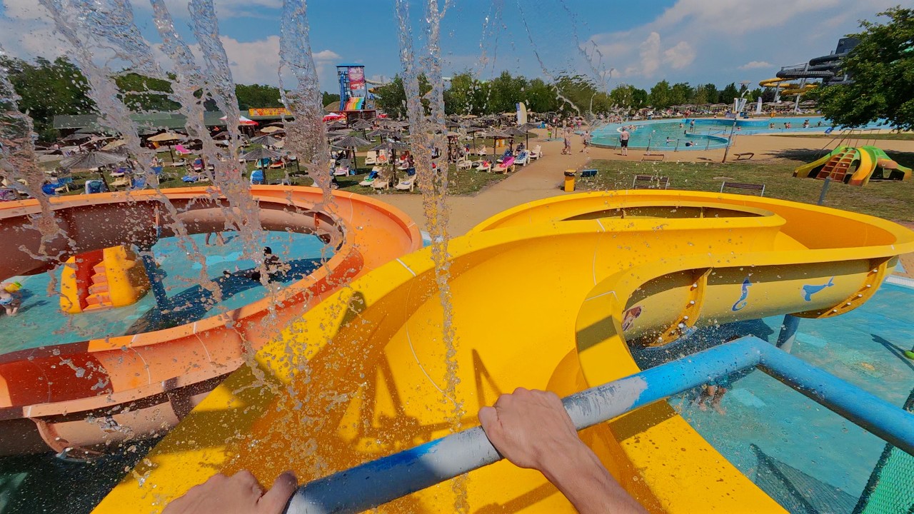 Paradise Tower’s Yellow Slide at Petroland Aquapark 🇷🇸