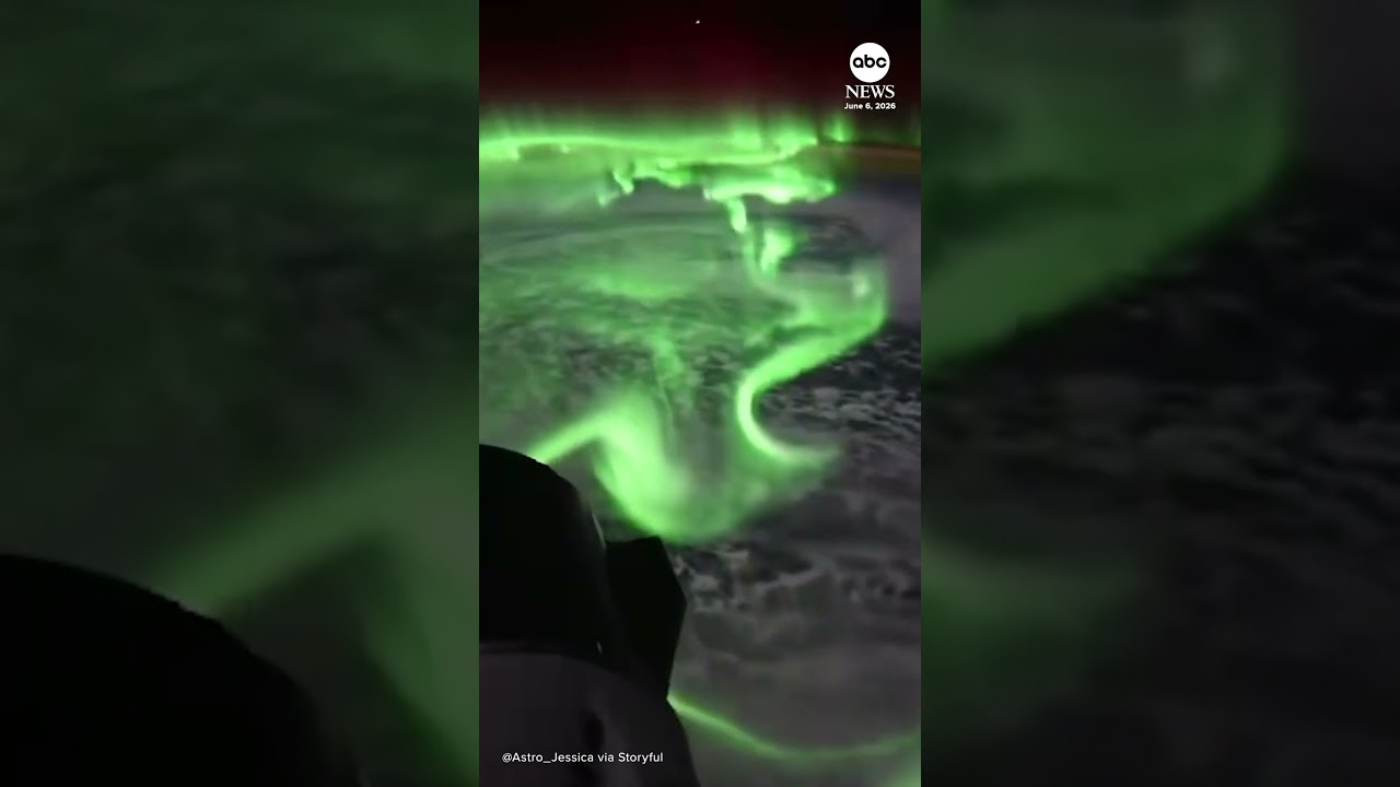 Stunning aurora seen from space