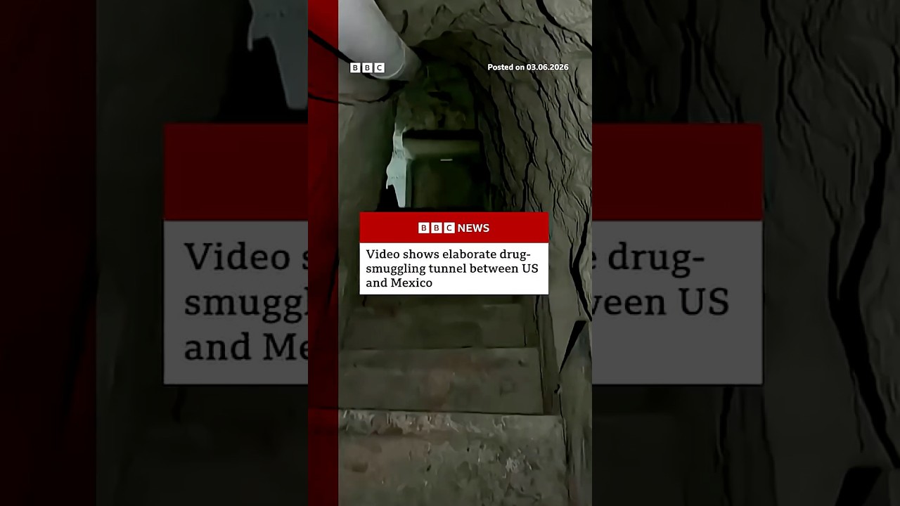 The 610m-long tunnel was discovered beneath a discount store in San Diego. #BBCNews