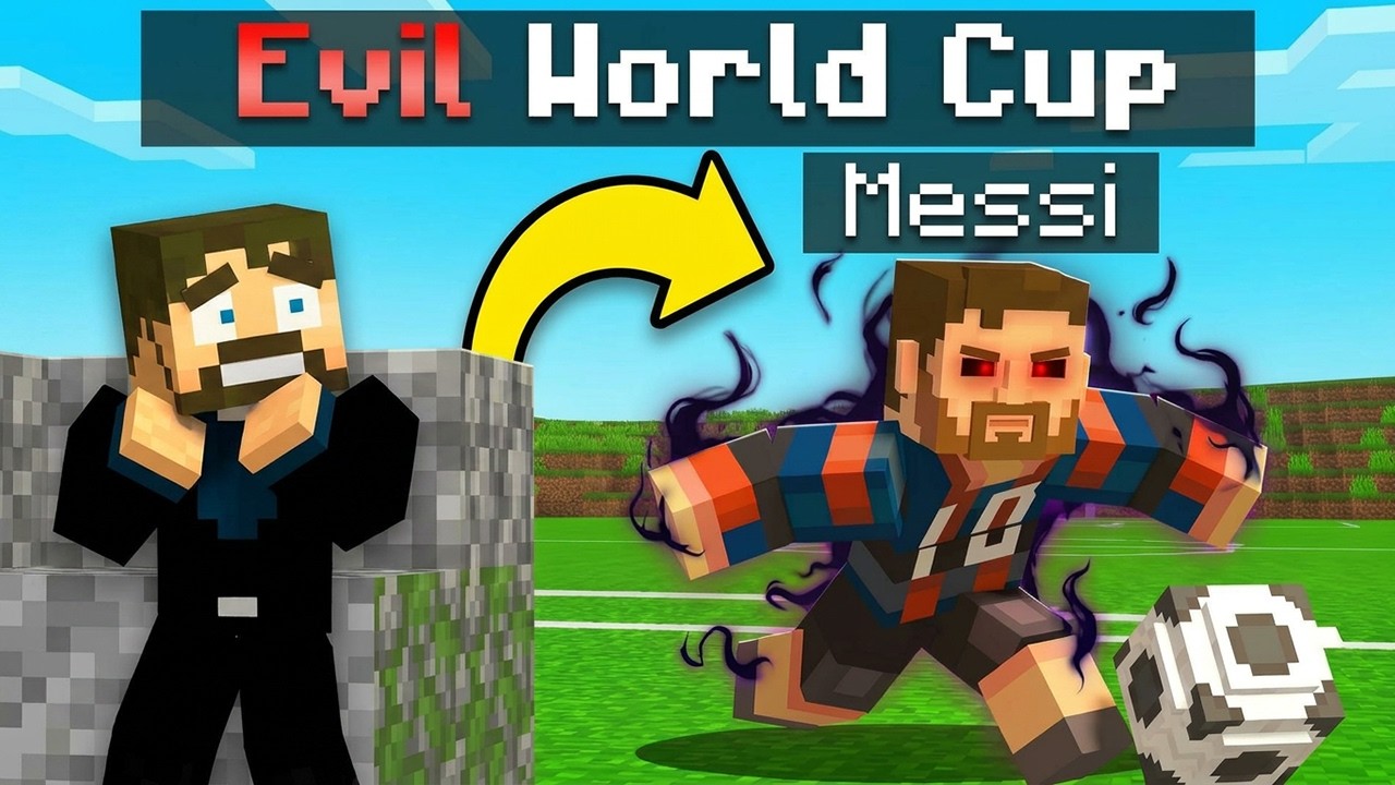 Transforming into Evil Messi in Minecraft