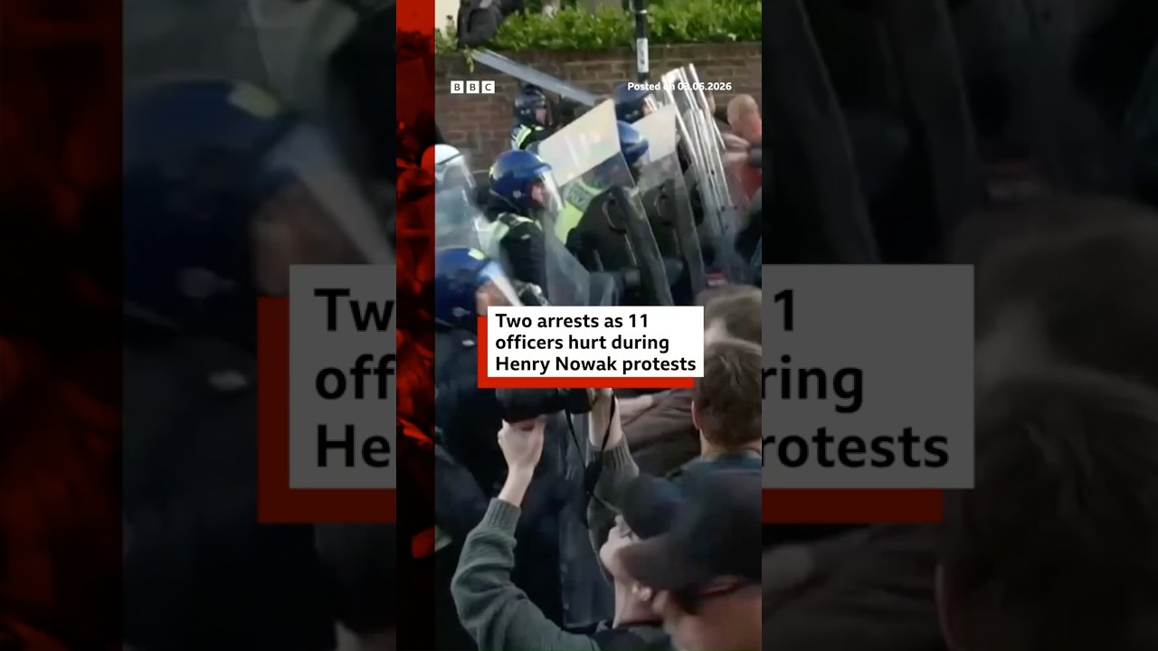 Two arrests as 11 police officers hurt during Henry Nowak protests. #BBCNews