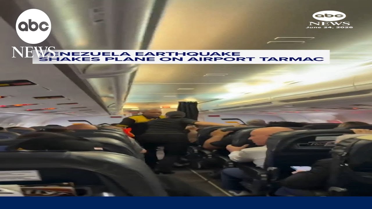Venezuela earthquake shakes plane on airport tarmac