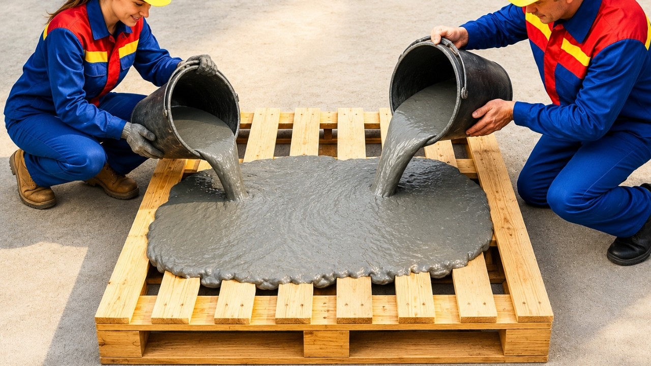 WHAT HAPPENS IF YOU POUR CEMENT INTO A PALLET? DIY garden design and decoration