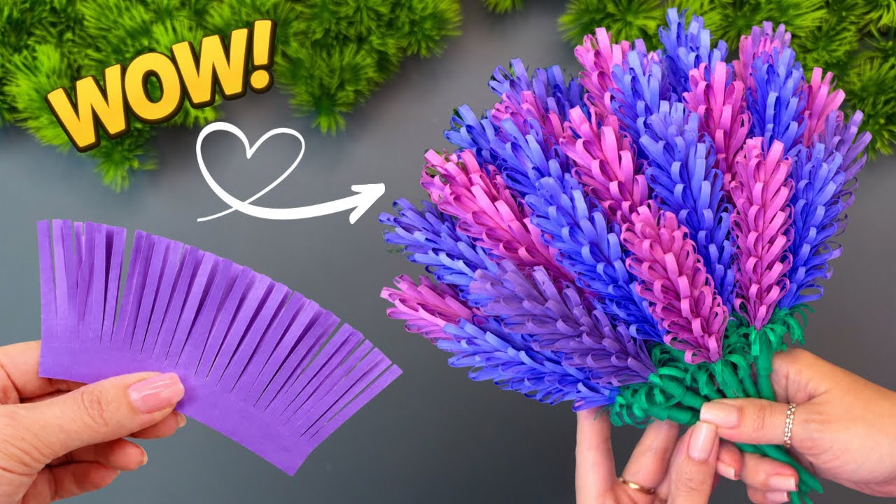 WOW! Beautiful Paper Lavender Flowers – So Easy to Make!