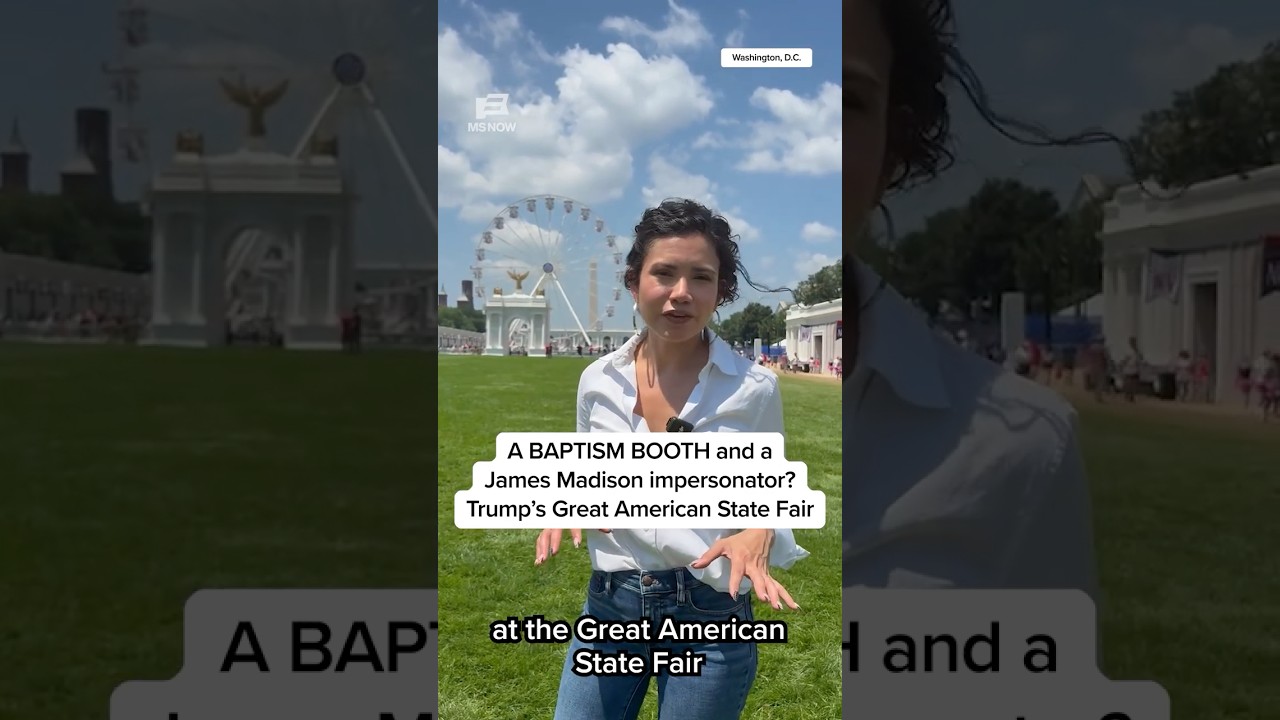 A BAPTISM BOOTH and a James Madison impersonator? Trump’s Great American State Fair