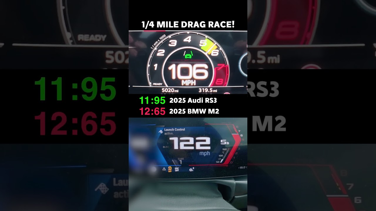 Audi RS3 v BMW M2: DIAL DRAG RACE