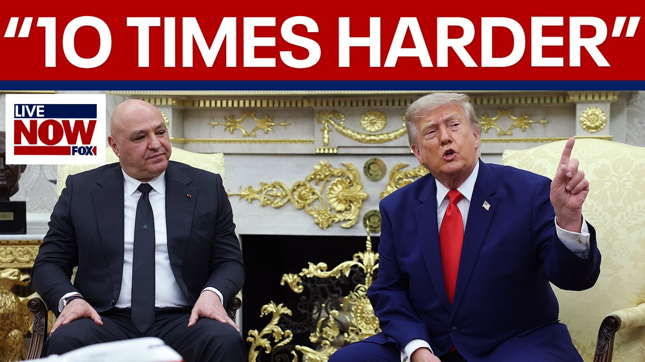 BREAKING: Trump says US will hit Iran 10x harder after meeting with Lebanese president