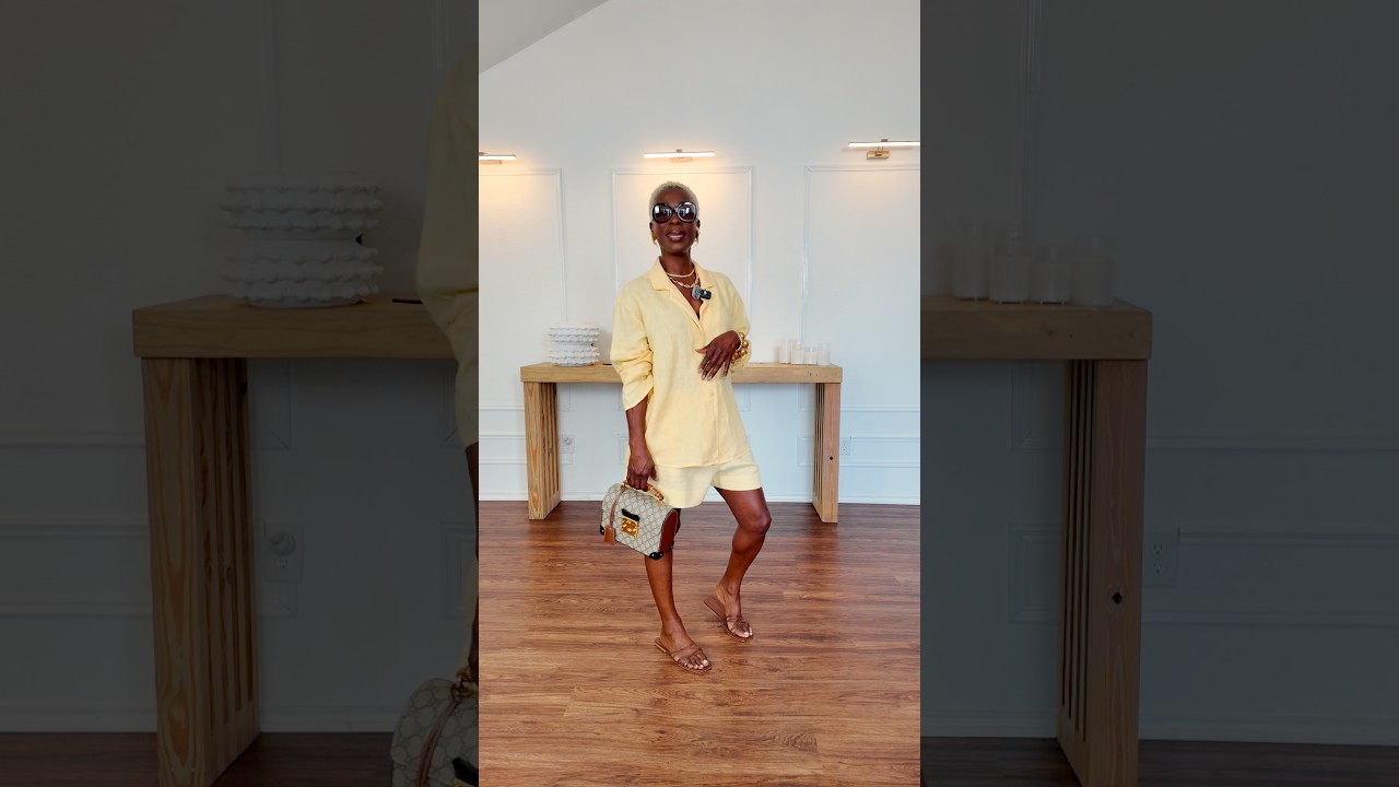 Butter Yellow Summer Outfit #womenover50 #mango #ootd #dallasinfluencer #dallascontentcreator