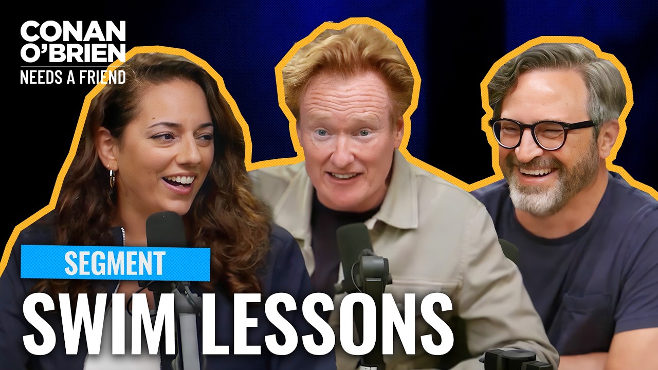 Conan, Sona, & Gourley Swap Swim Lesson Stories | Conan O’Brien Needs A Friend