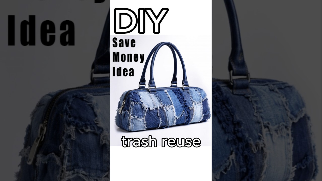 diy trash to treasure 💎👖 jeans scraps recycling FANTASTIC Idea #diybag #jeansreuse #bagpattern