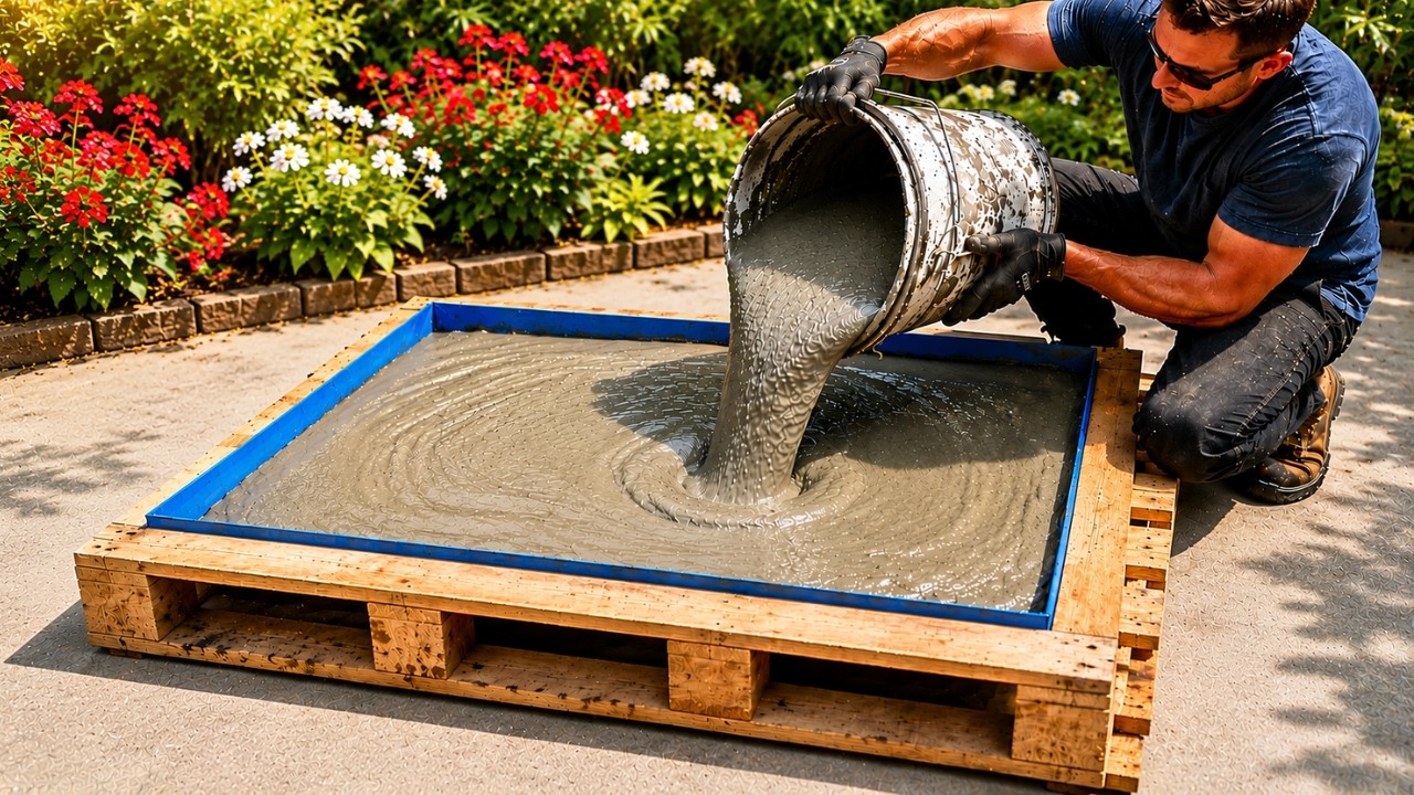 Everyone Said Pouring Cement Into a Wooden Pallet Was Crazy! But he did it