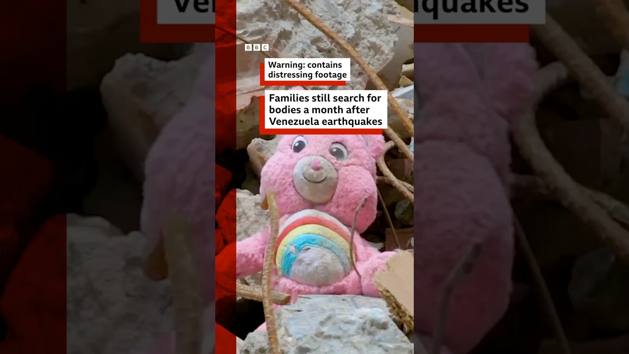 Families in Venezuela continue search for loved ones a month after twin earthquakes. #BBCNews